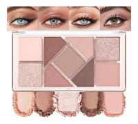 Eyeshadow Palette, 9-Color Taupe Matte Shimmer Makeup with Waterproof Formula, Long-Lasting Blendable Shadows for Mature Women and Daily Wear