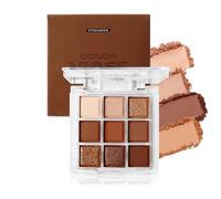 Eyeshadow Palette, Chocolate Brown Eye Shadow Pallets for Women, Highly Pigmented Glitter & Matte Eye Makeup Palette, Blendable Pressed Powder Waterproof Eyeshadow Makeup Gift