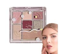 Eyeshadow Palette Neutral,7 Colors Shimmer Waterproof Eyeshadow - Professional Waterproof Glitter Makeup Palette Eye Shadow For Women And Girls Gift