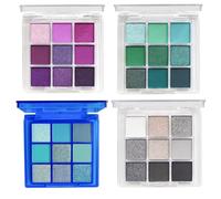 Eyeshadow Palette Set 4 Pack Smokey White Blue Purple Green Shades Blendable Matte and Shimmer Finishes Eye Makeup for Gift