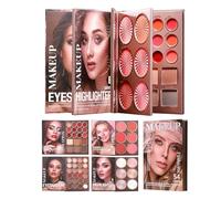 Eyeshadow Palette Set - Portable Cosmetic Kit, Compact Pigment Makeup Book | Travel Ready Beauty Shade Collection Guide, Multi Tone Powder Finish Color Variety Assortment for Girls Adult Stage