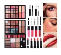 Eyeshadow Palette Set With Mascara, Multifunctional Full Kit Make Up Set, Complete Makeup Kit, Long-lasting, Waterproof, Smudge-proof Results,silver,16.7x28.3 Cm, For Women