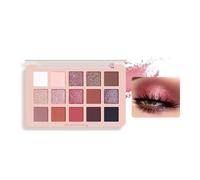 Eyeshadow Pink Eye shadow Palette, Make-Up Palettes Shimmer Glitter Matte Shadows Pallets for Women, 15 Color Pink Brown Natural Long Lasting Highly Pigmented Eyeshadow Palette