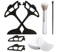 Eyeshadow Stencil, 20 Pcs Eyeshadow Shield, Eyeliner Brush, Fluffy Makeup Brush, Eyeliner Stencil, Reusable Makeup Stencils for Beginners Women Men All Eye Shapes