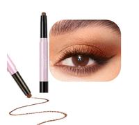 Eyeshadow Stick, 1Pc Waterproof Eye Shadow with Shimmering Glitter Finish - 3-in-1 Eyeshadow Pencil for Eyes, Highlight & Lips, Vegan Cream-to-Powder Makeup Stick in Brown Matte