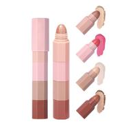 Eyeshadow Stick, 4 In 1 Multi-Use Cream Shadow Pencil, Long Lasting，#2 | Twist-Up Portable Applicator, Soft Blendable Texture, Waterproof Sweat-Resistant All-Day Wear, Dual Matte Shimmer Finish