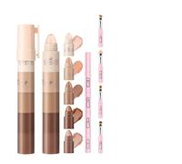 Eyeshadow Stick,5 Color Cream Eyeshadow Pencil Metallic Eye Shadow Stick Pen Shimmer Cream with 4-in-1 Brush for Women's Face and Eyes Makeup