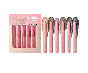 Eyeshadow Stick, Eye Brightener Stick, Shiny Pigmented Eyes Shadow, Smudgeproof Long-Lasting Beauty Supplies 2 g x 6 Pieces, Ideal for Daughter, Coworkers, Girls, Friends, and Family