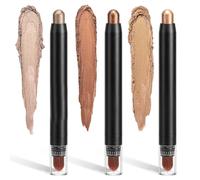Eyeshadow Stick Eye Makeup Color Pearl Pen Three Piece Set High Gloss Rotating Eyeshadow Eyebrow Pen Shiny Brush Head Shq175 (B, One Size)