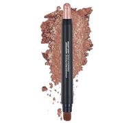 Eyeshadow Stick, Glitter Gold Eye Shadow Pen Cream Metallic Shimmer Dual-Ended Eyeshadows Pencil Crayon Brighten Waterproof Long Lasting High Pigmented with Brush Eye Makeup for Women