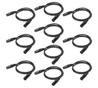 Eyeshot 6.5ft / 2m DMX Cable, 10PCS 3 Pin DMX Cables DMX Wires, DMX512 XLR Male to Female Stage Light Signal Cable with Metal Connectors, Connection for Stage & DJ Lighting fixtures