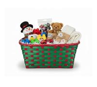 Eyesome Round Christmas Wicker Baskets with Handles Premium Handmade - Natural Bamboo Hampers, Ideal for Gift Presentation, Durable Perfect for Festive Decorations, Unique Gift Xmas