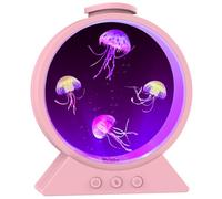 Eyesound Jellyfish Lamp,Whisper-Quiet Sensory Aquarium Light,7 Color Mood Night Light with Adjustable Water Flow & 8H Timer,Rounded Tank Lamp for Home Office Bedroom Decor for Kids Adults(Pink)