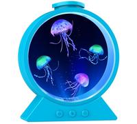 Eyesound Jellyfish Lamp,Whisper-Quiet Sensory Aquarium Light,7 Color Mood Night Light with Adjustable Water Flow & 8H Timer,Rounded Tank Lamp for Home Office Bedroom Decor for Kids Adults(Blue)