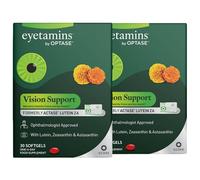 Eyetamins Vision Support 2 Pack Advanced Antioxidant Eye Supplement with Lutein, Zeaxanthin & Astaxanthin, Vitamins C, D & E, Zinc & Copper - Supports Healthy Vision and Eye Health, 2x30 Softgels