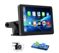 EYETOO Portable Car Stereo for A-pple Carplay Android Auto,7 Inch Wireless Car Radio Receiver with Rear Camera,Carplay Screen with Map Navigation/Bluetooth 5.0/Mirror Link/Voice Assistant/FM/AUX