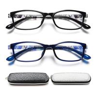 EYEURL 2 Pack Reading Glasses for Men Women - Blue Light Blocking Computer Reader 1.50 Women Lightweight TR90 Flexible Eyeglasses Anti Glare UV Ray Eyestrain