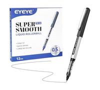 EYEYE 0.5mm Black Pens 12 Pack, Extra Fine Point Rollerball Pen Quick Dry, Liquid Ink Pens Fine Point Smooth Writing Pens for Journaling, Note Taking, School, Office Supplies