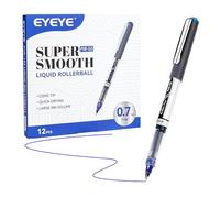 EYEYE 0.7mm Blue Pens Roller Ball, 12 Pack Medium Point Rollerball Pen Quick Dry, Liquid Ink Pens Fine Point Smooth Writing Pens for Journaling, Note Taking, School, Office Supplies
