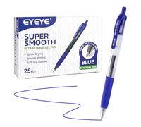 EYEYE G-103 Retractable Gel Pens 0.7mm, 25 Pack 0.7 mm Blue Ink Medium Point Ballpoint Pen Quick Drying, Pen Fine Point Smooth Writing Pens for for Office & Back to School Supplies