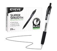 EYEYE G-103 Retractable Gel Pens Black 0.7mm, 25 Pack Medium Point Gel Ink Pens Quick Drying, 0.7 mm Fine Piont Ballpoint Pen Smooth Writing for Office & Back to School Supplies
