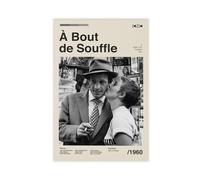 EYEZER A Bout De Souffle (Breathless) Vintage Movie Poster Canvas Poster Bedroom Decor Sports Landscape Office Room Decor Gift Unframe-style 20x30inch(50x75cm)