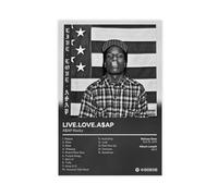 EYEZER Live Love ASAP - Music Album Poster Canvas Poster Wall Art Decor Print Picture Paintings for Living Room Bedroom Decoration Unframe-style 12x18inch(30x45cm)