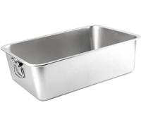 EYEZER Stainless Steel Cat Litter Box/Large Cat Litter Tray Box/Multifunctional Rustproof Scratchproof Pet Litter Basin/for Rabbit Small Medium Large Cats (50x35cm)
