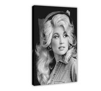 EYEZER Young Dolly Parton - Black And White Poster Canvas Poster Bedroom Decor Sports Landscape Office Room Decor Gift Frame-style 12x18inch(30x45cm)