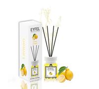 Eyfel Reed Diffuser for Home - Lemon Scent, Glass Core, Yellow, 4.05 fl oz, 3 Months Runtime