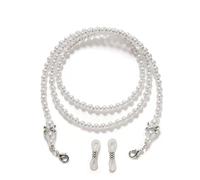 Eyglajdd Eyeglass Chains - Faux Pearl Beaded Anti-Slip Glasses Strap, Adjustable Eyewear Lanyard for Women,Sunglasses/Reading Glasses Accessory
