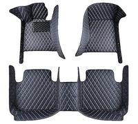 EYHQKRTR Car Leather Floor Mats For Skoda Kamiq 2018-2024, Custom Full Coverage Floor Liners Front Rear Row Pad Waterproof Non Slip Carpet All Weather Protector Interior Accessories,D/Black Blue