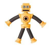 Eyiara Pull & Stretch Telescopic Tube Fidgets Robot Toy for Kids Free Bend Anxiety Reduce Finger Toy for Autisms ADD Decompress-Yellow-A