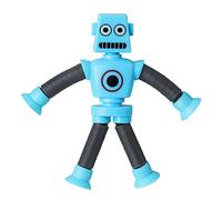 Eyiara Pull & Stretch Telescopic Tube Fidgets Robot Toy for Kids Free Bend Anxiety Reduce Finger Toy for Autisms ADD Decompress-Blue-B