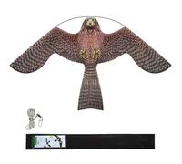 eyijklzo Bird Scarer Flying Kite Crops Farm Flying Bird Hawk Flying Kite with 4m Telescopic Pole, Only Red Kite