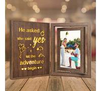 EYITUPC Engagement Light Up Photo Frame Engaged Gifts for Couples Fiance Women, Holds Two 4x6 Photos