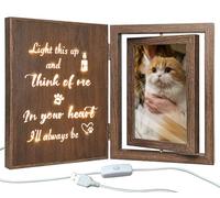 EYITUPC Pet Memorial Light Up Rotating Frame Loss Dog Cat Bereavement Gift