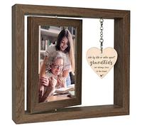 EYITUPC Rotating Grandparents Wood Frame Grandma Grandad Birthday Gift | Side by Side or Miles Apart Grandkids are Always Close to the Heart, Christmas, Grandparents Day, Dis Two 15x10 cm