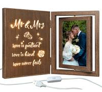 EYITUPC Rotating Wedding Light Up Mr & Mrs Frame Gift for Bride and Groom