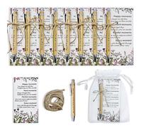 Eyksta 8 Pcs Motivational Pens Personalised Bamboo Ballpoint Pens with Inspirational Cards Organza Bags for Colleagues Teacher Nurses Volunteer Bulk Gift