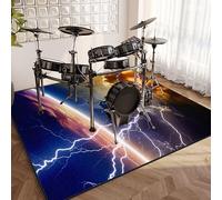 EYKWKB Drum Rug, Professional Drum Carpet, Soundproof Blanket, Non-Slip Drum Mat, 100 x 80 cm Jazz Drum Electronic Drum Drum Kit Rugs for Bass Drum Snare Components Mat, Drum Accessories for Drum Set