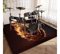 EYKWKB Drum Rug Soundproof Mat, Non-Slip Drum Carpet, 160 x 120 cm Professional Drum Mat, Tightly Woven Fabric Drum Set Carpet for Electronic Drum Kits Bass Drum Snare and Other Musical Instrument