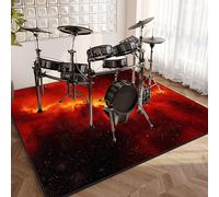 EYKWKB Drum Rug Soundproof Mat, Non-Slip Drum Carpet, 180 x 160 cm Professional Drum Mat, Tightly Woven Fabric Drum Set Carpet for Electronic Drum Kits Bass Drum Snare and Other Musical Instrument