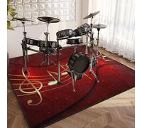 EYKWKB Drum Rug Soundproof Mat, Non-Slip Drum Carpet, 180 x 160 cm Professional Drum Mat, Tightly Woven Fabric Drum Set Carpet for Electronic Drum Kits Bass Drum Snare and Other Musical Instrument