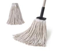 Eyliden Floor Mop with 2 Reusable Mop Heads, Non-Touch Replacement, Adjustable Cotton Mops for Floor Cleaning, Scratch-Free Absorbent Industrial String Mop for Tile Wood Kitchen Bathroom