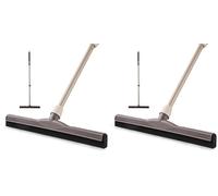 Eyliden Floor Squeegee Scrubber with Telescopic Handle, Heavy Duty Remove Water Squeegee for Floor Cleaning, Scratch-Free Durable EVA Foam Blade Squeegee for Bath Tile Glass Window (Pack of 2)