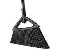 Eyliden Heavy Duty Broom, Outdoor Broom with 145cm Long Handle | Hard PET Bristle Angle Broom, Sweeping Brush for Indoor Outdoor Yard Garden Garage Deck Patio Commercial, Black