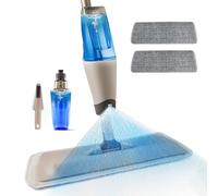 Eyliden Spray Mop, 750ml Water Tank Sprayer, Dry Wet Floor Cleaning Mop with 2pcs Microfiber Washable Pads, Wet Jet Flat Mop for Wood Floor Kitchen Hardwood Laminate Ceramic Tiles Cleaning (Brown)