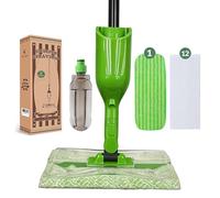 Eyliden Spray Mop - Design for Small Spaces | 12 Disposable Cloths, 1 Reusable Pad, 13 oz Refillable Bottle | Wet Mops for Apartments and Dorms Floors, Lock Tight Design, No Lost Pads - Swivel Head