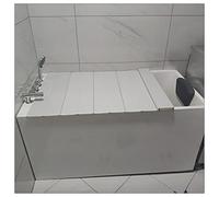 EYLINK Folding Bathtub Cover, PVC Dust-Proof Board Insulation Cover, 0.6cm Thickness Multifunction Bathtub Tray Bath Tub Accessories, Customizable Length (Color : White, Size : 70x150x0.6cm)